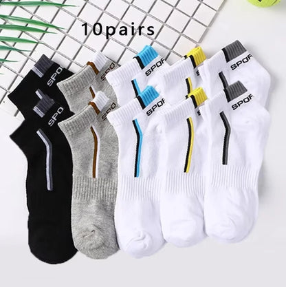 5 Pairs Of Men's Socks, Autumn And Winter Vintage Fun Fashion Athletic Socks, Sports Trend Socks