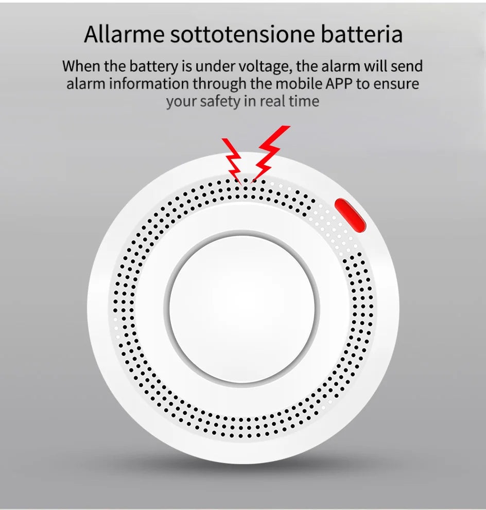Alarma de humo WiFi Tuya Detector de humo de protección contra incendios Casa de humo Alarma contra incendios combinada Sistema de seguridad para el hogar Bomberos