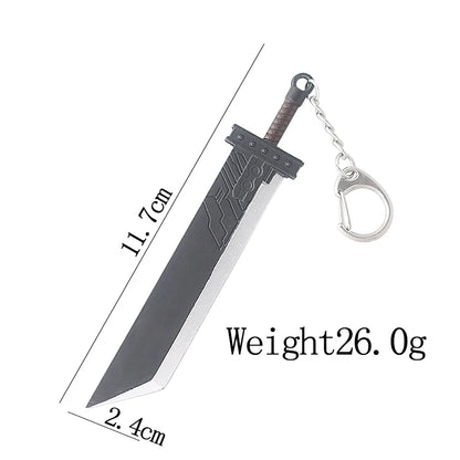 Game Final Fantasy 7 Cloud Buster Sword Keychain Remake Sword Zack Fair Weapon Metal Pendant Key Chain For Fans Cosplay Jewelry