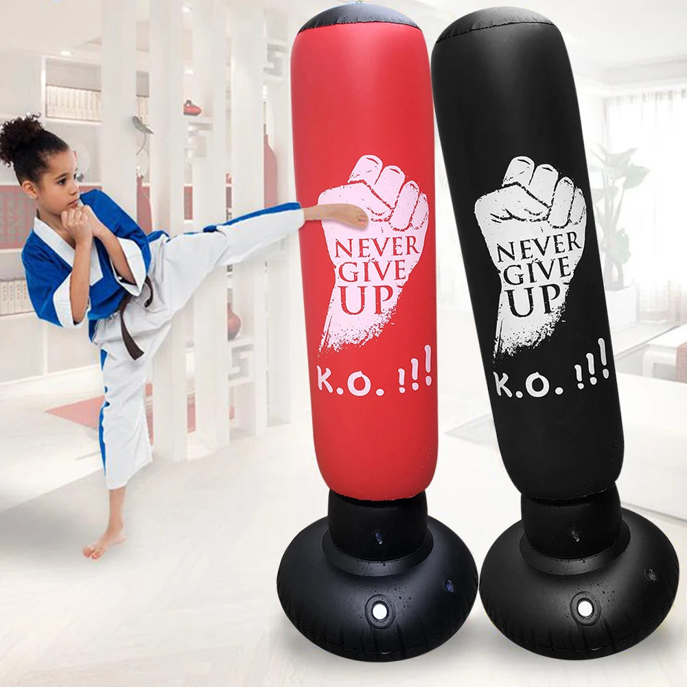 Saco de boxeo inflable para entrenamiento físico, columna de lucha deportiva de PVC, juguete para niños, saco de arena a presión para lucha de boxeo