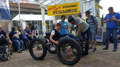 Bicicleta eléctrica reclinada de cuatro ruedas para caza, potente, nueva, de 500 vatios y doble motor central, con neumáticos anchos, 2023