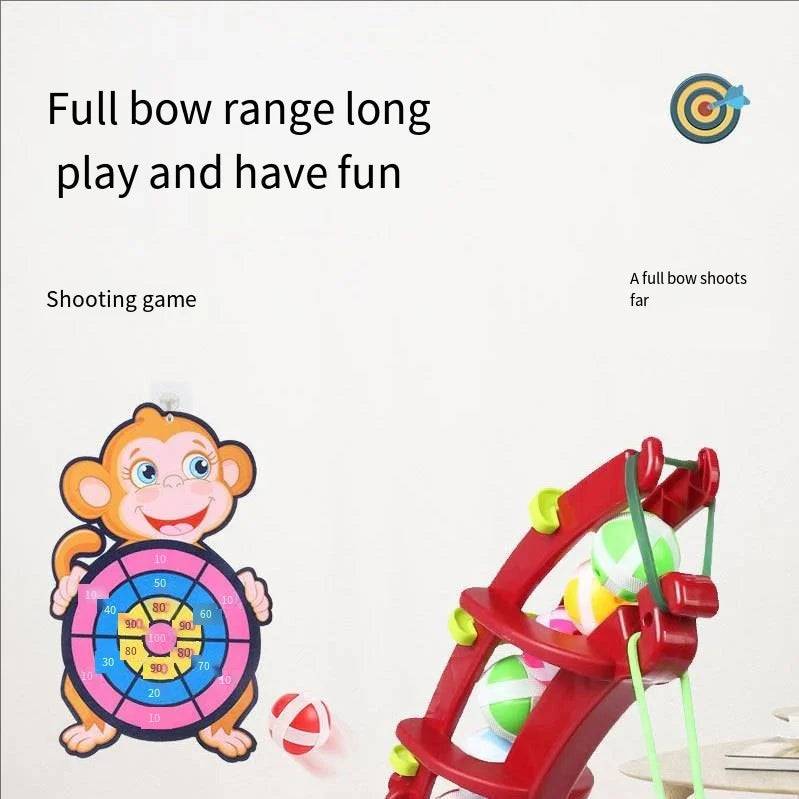 Children's catapult sticky ball bow target toy baby indoor suction cups parent-child interactive throwing shooting dart board gi