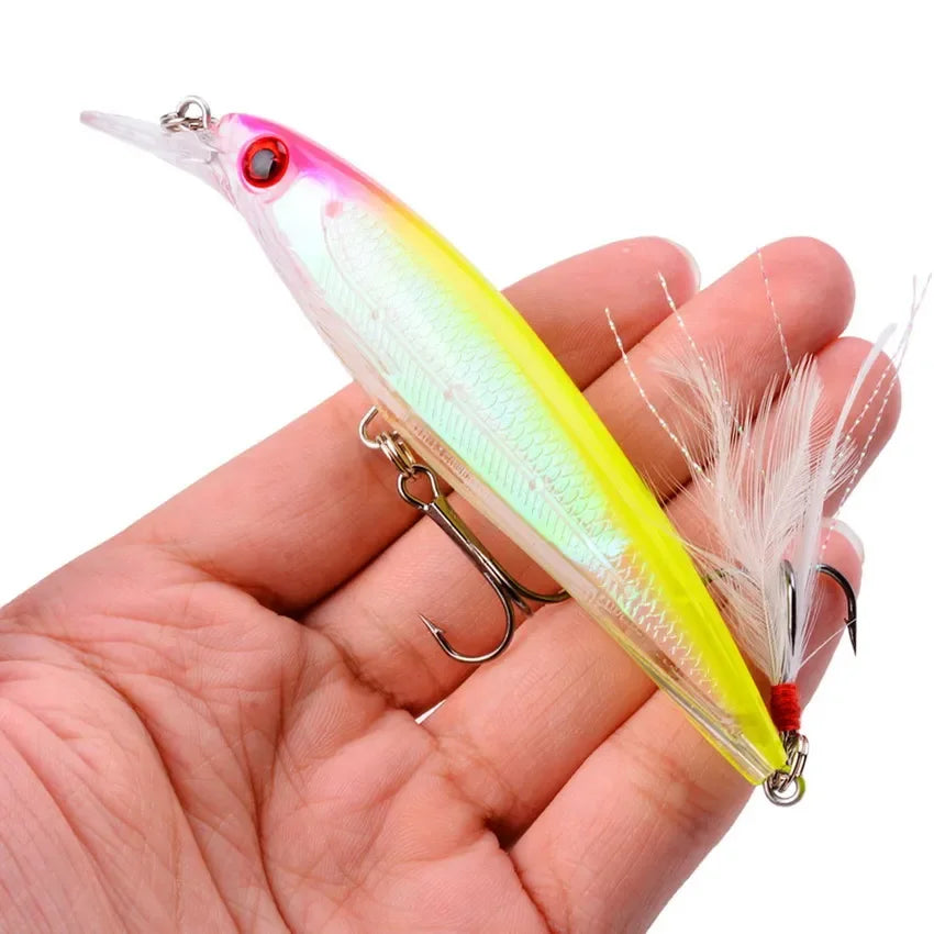 1PCS Laser Minnow Fishing Lure 11CM 13G pesca hooks fish wobbler tackle crankbait artificial japan hard bait swimbait