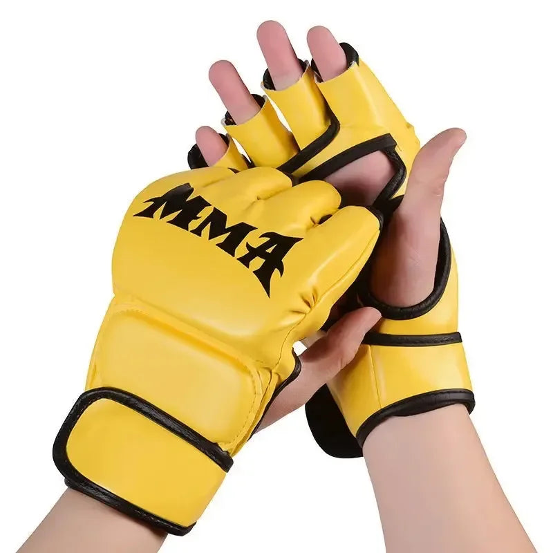 2024 Adult Professional Boxing Gloves Combat Sandbag Training Boxing Gloves Sanda Muay Thai MMA Kickboxing Half Finger Glove