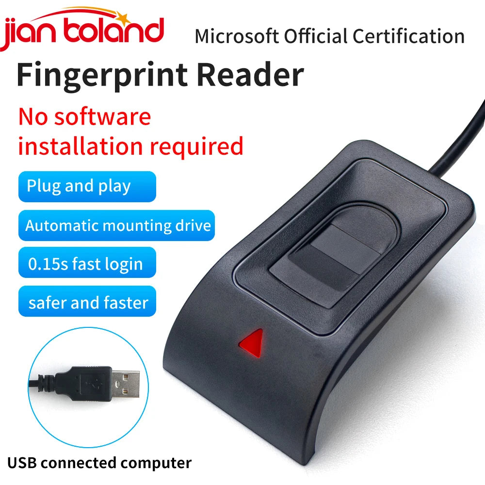 For Windows 10 11 Hello Biometric Fingerprint Login USB Reader Scanner Module Device Biometrics Security Key Safe Account Login