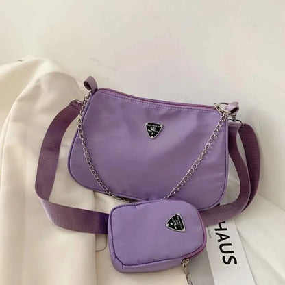 Conjunto de bolsos de mano casuales de moda para mujer, bolsos cruzados, bolsos de hombro, bolso bandolera 2 en 1, bolso de mano de tendencia para viajes y compras