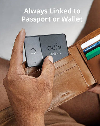 Tarjeta SmartTrack de seguridad de eufy Funciona con el rastreador Find My Wallet de Apple Buscador de teléfonos Resistente al agua Batería con duración de 3 años