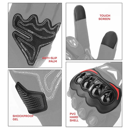 Guantes de motocicleta CE, guantes de verano para montar a caballo, guantes tácticos de pantalla táctil con nudillos duros para motocross, ATV, UTV