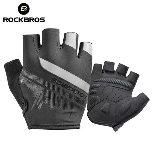 Guantes de ciclismo ROCKBROS de medio dedo, resistentes a los golpes, al desgaste, transpirables, para bicicleta de montaña o carretera, para hombre y mujer, equipamiento deportivo para bicicleta