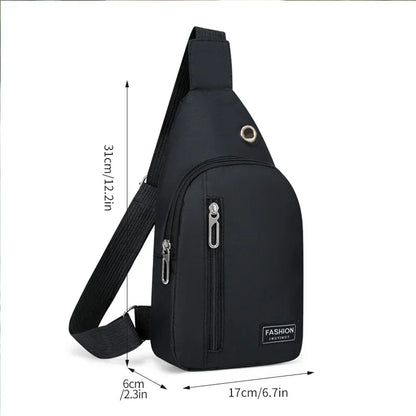 Bolso de pecho de nailon para hombre, multifuncional, informal, de tendencia de moda, bolso de hombro para deportes al aire libre, bolso cruzado versátil