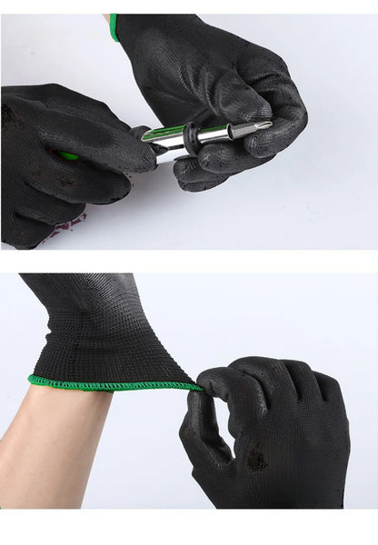 10 pares de guantes de seguridad duraderos: antideslizantes, resistentes al desgaste, con protección ESD para jardinería y carpintería