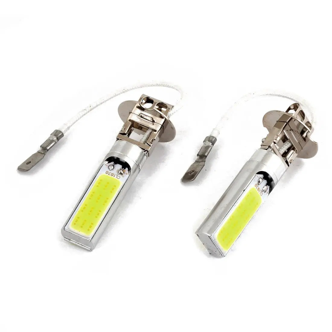 2 Pcs H3 15W LED COB DRL Lamp White Xenon Driving Head Light Bulbs