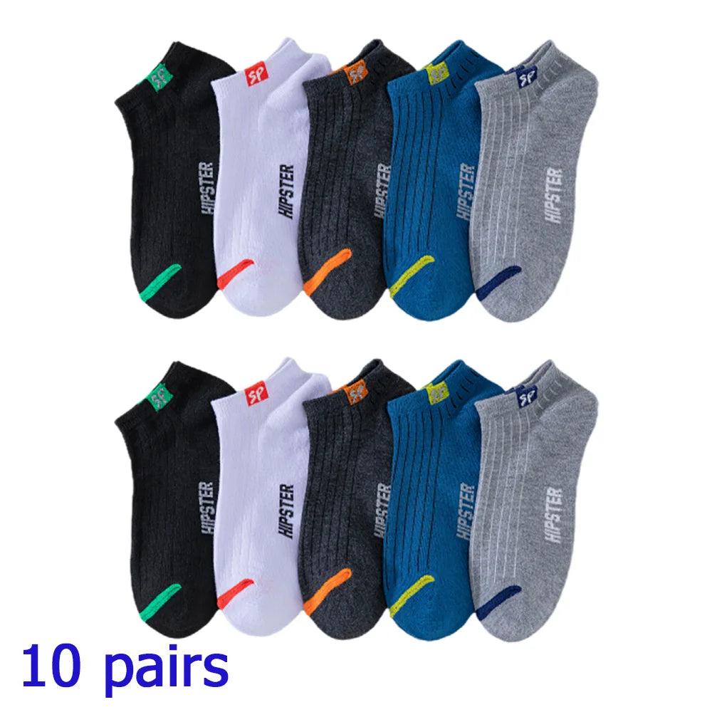 8 Pairs Women/Men Boat Socks Invisible Low Cut Silicone Non-slip Summer No-show Ankle Socks Solid Color Casual Breathable