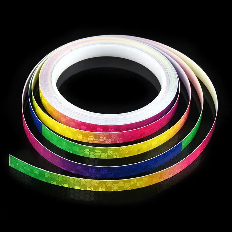 1cm*8m Bike Stickers Reflective Tape Fluorescent MTB Bike Bicycle Strips Cycling MTB Tapes for Bicycle Helmet Motorcycle Scooter