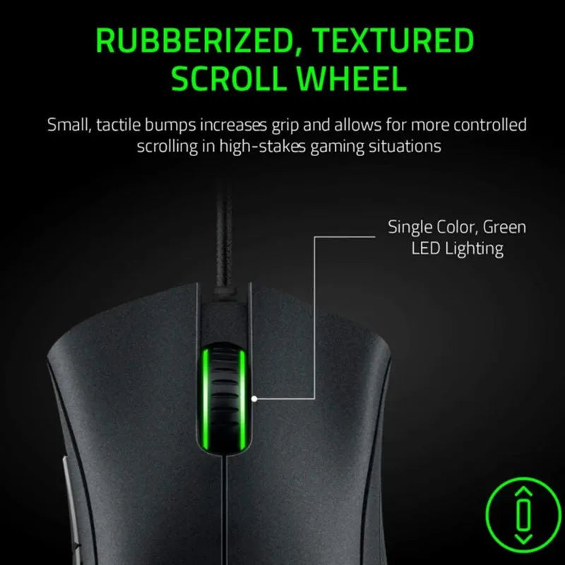 Ratón para juegos con cable Razer DeathAdder Essential / Ratones con cable 6400 DPI 5 botones independientes para computadora portátil Gamer