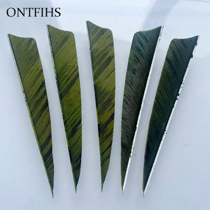 25 Pcs 4 Inch Hunting Arrow Feather Shield Cut Archery Real Turkey Cut Fetches Feathers for Arrows DIY