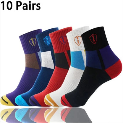 5 Pairs Of Men's Socks, Autumn And Winter Vintage Fun Fashion Athletic Socks, Sports Trend Socks