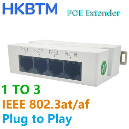 HKBTM 4 Port PoE Extender Waterproof poe repeater for IP Port Transmission Extender for POE Switch NVR IP Camera