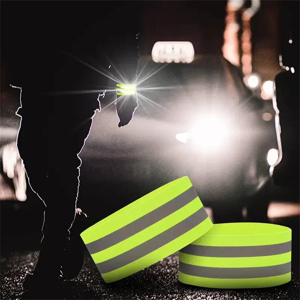 Reflect Straps for Night Walking Cycling Running Safety Reflector Tape Reflective Bands for Wrist Arm Ankle Leg High Visibility