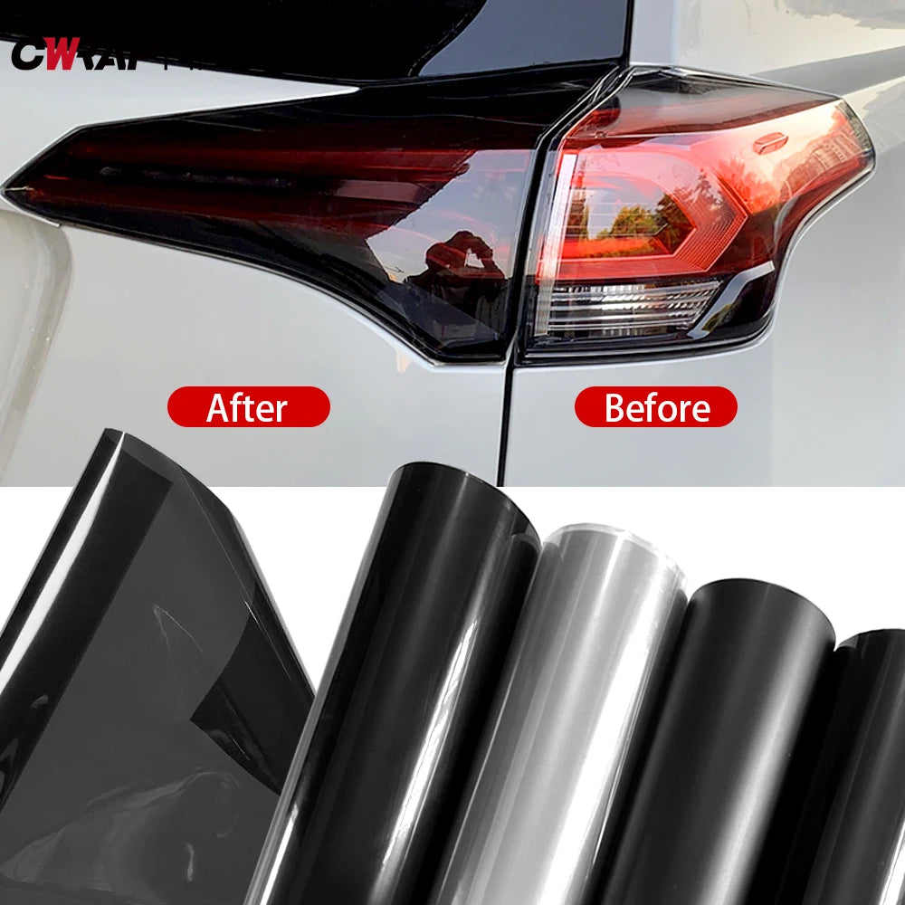 30*200cm Car Headlight Tint Fog Light Taillight Waterproof Sticker Auto Fog Light Taillight Smoke Black Tailing Lamp Stickers