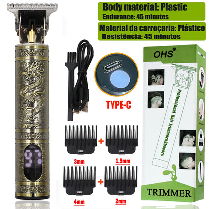 LCD Display T9 Hair Clipper Beard Shaving Body Hair Trimmer Clippers Electric Men Haircut Machine 0mm Barber Shaver