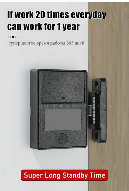 KAK Biometric Fingerprint Lock Black Keyless Cabinet Lock Smart Drawer Locks Anti-theft Door Lock Long Standby Time Door Hardwar