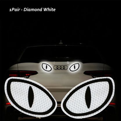 2Pcs Warning Car Reflective Safety Tape Sticker Cat-eye Reflective Sticker Car Sticker Reflective Strips Auto Truck Motorcycle