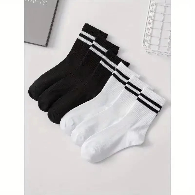 5 Pairs Of Men's Socks, Autumn And Winter Vintage Fun Fashion Athletic Socks, Sports Trend Socks