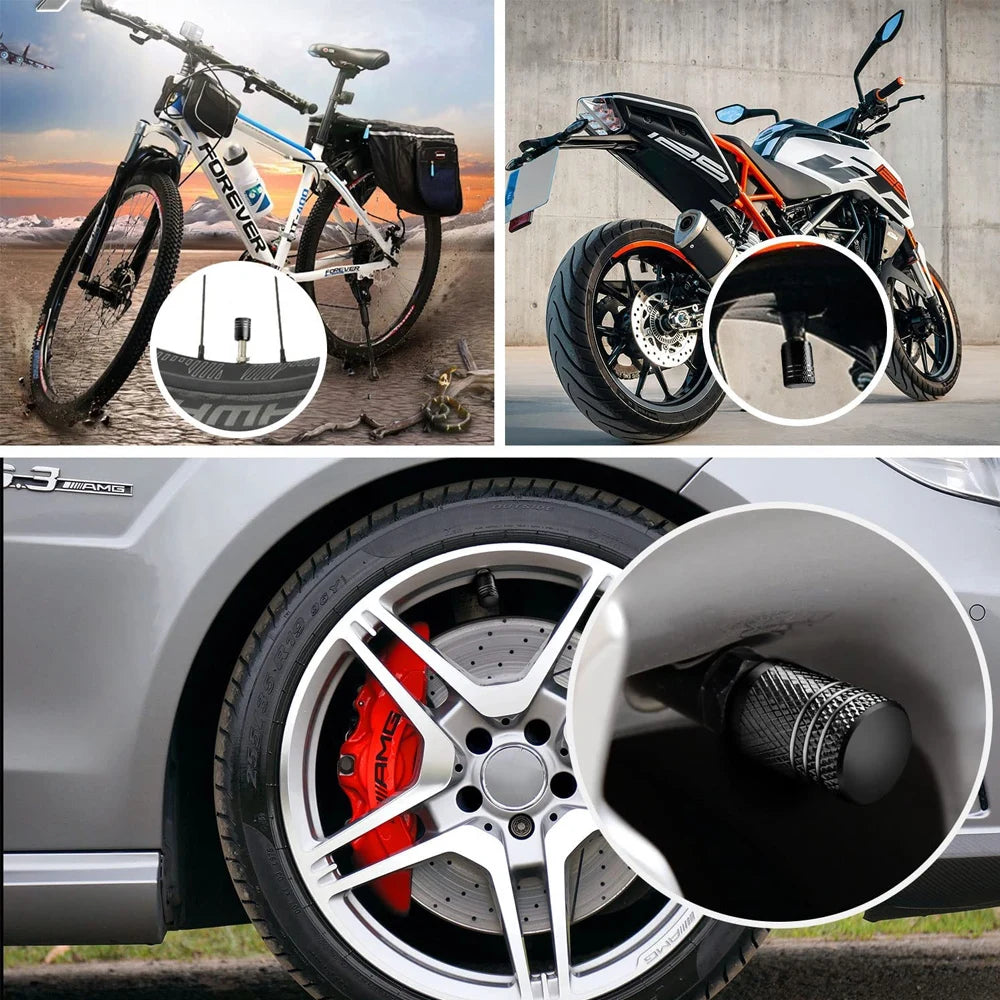 8Pc Tire Valve Caps Tyre Rim Stem Cover Dust Proof Auto Wheel Cap Aluminum Alloy Nipple Caps for Cars and Motorcycles Bikes