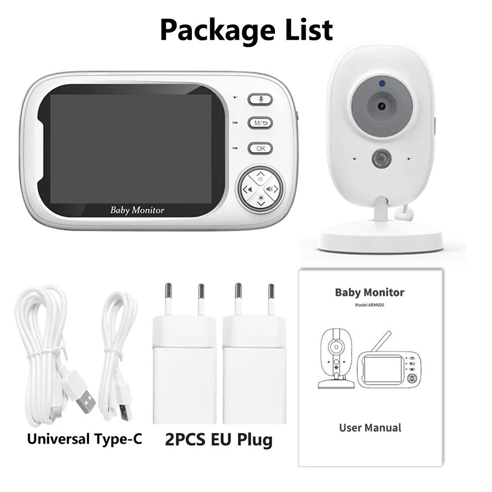 Baby Monitor With Camera 3.5 inch LCD Electronic Babysitter 2 Way Audio Night Vision Video Baby Nanny Radio Better than VB603