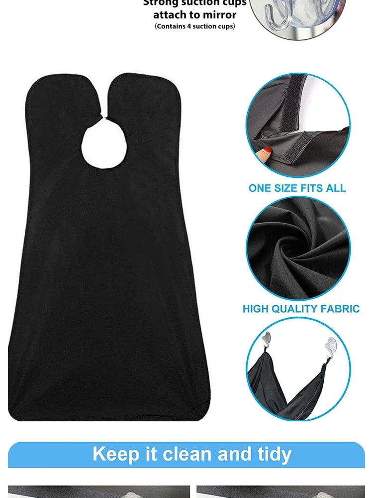 Male Shaving Apron Beard Catcher Cape Care Bib Face Shaved Hair Adult Bibs Shaver Cleaning Hairdresser for Man Clean Apron Gift