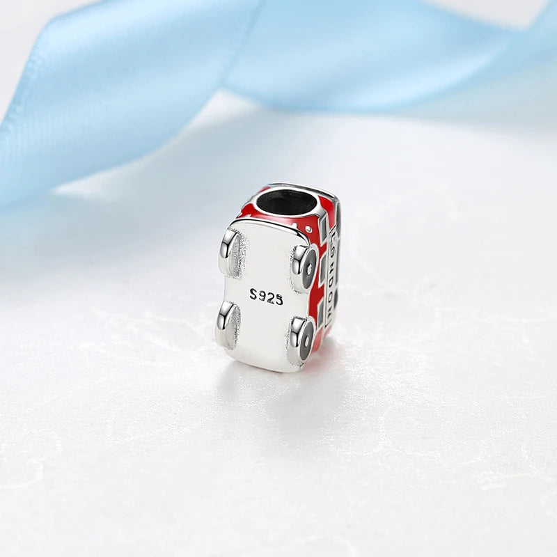 Original 925 Sterling Silver Charm Bead Travel London Bus Camera Suitcase Paris Charms Fit Pan Brand Bracelets Women Diy Jewelry