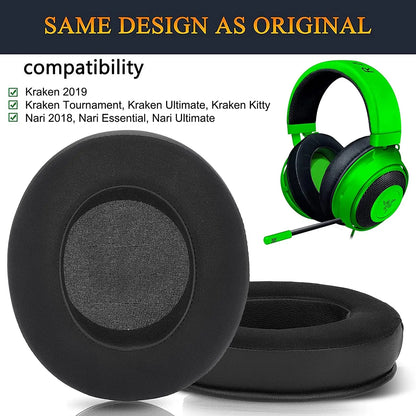 Sport Cooling Gel Ear Pads for Razer Nari Ultimate, Nari Essential, Kraken Kitty, Kraken Tournament Edition Headphones Earpads