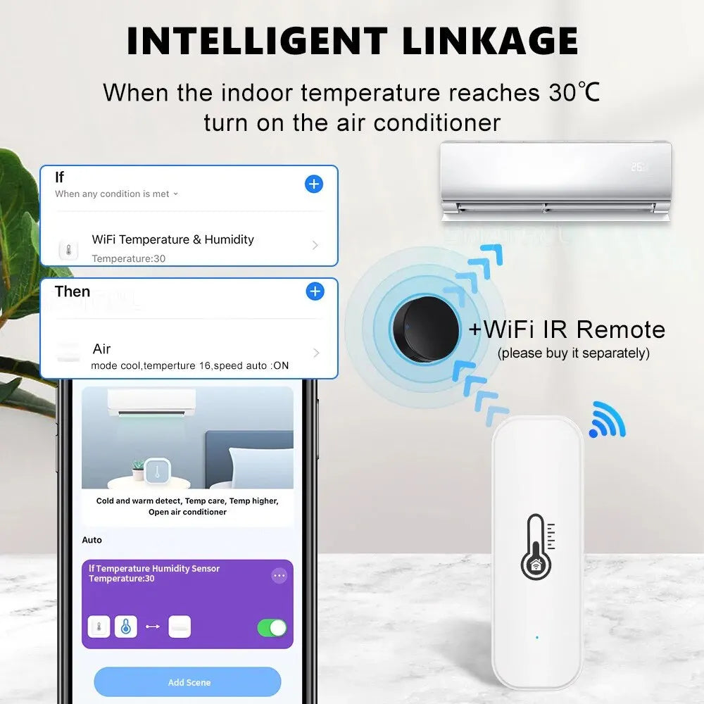 Termómetro e higrómetro inteligente con aplicación de temperatura y humedad Tuya WiFi o ZigBee, funciona con Alexa y Google Home