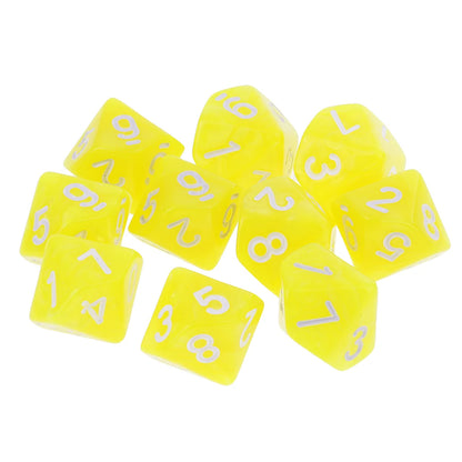 10 dados poliédricos de 10 caras D10 D8 para juegos de rol de 16 mm, dados familiares