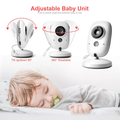 VB603 Video Baby Monitor 2.4G Wireless With 3.2 Inches LCD 2 Way Audio Talk Night Vision Surveillance Security Camera Babysitter