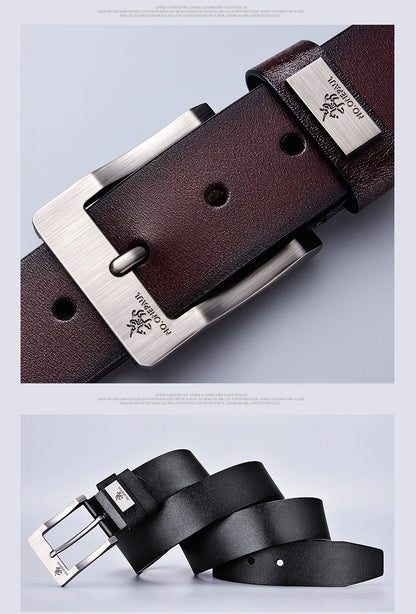 New Trend Men's High Quality Buckle Jeans Cowhide Casual Belt Business Denim Belt Men's Fashion Designer