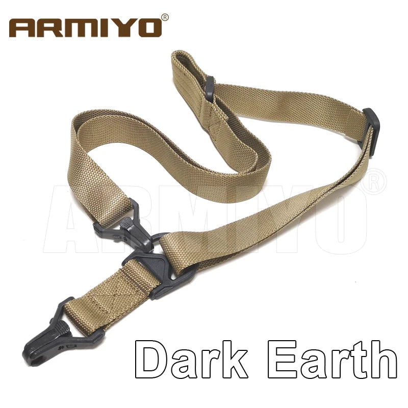 Armiyo Tactical Mission S3 2 Point Adjustable Shoulder Strap Gun Sling Nylon Belt Plastic Clip Mount Airsoft Hunting Accessories