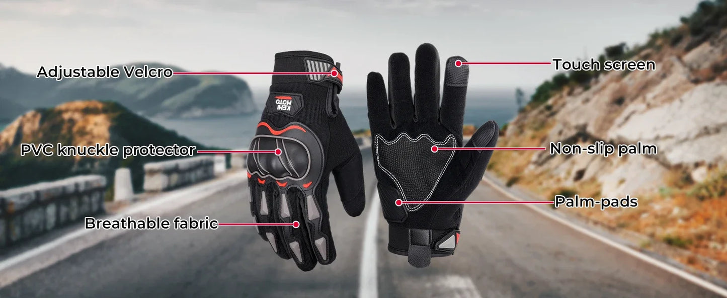 Guantes de verano para motocicleta, guantes de conducción CE 1KP, guantes de nudillos duros con pantalla táctil, guantes tácticos para motocicleta, para motocross, ATV, UTV