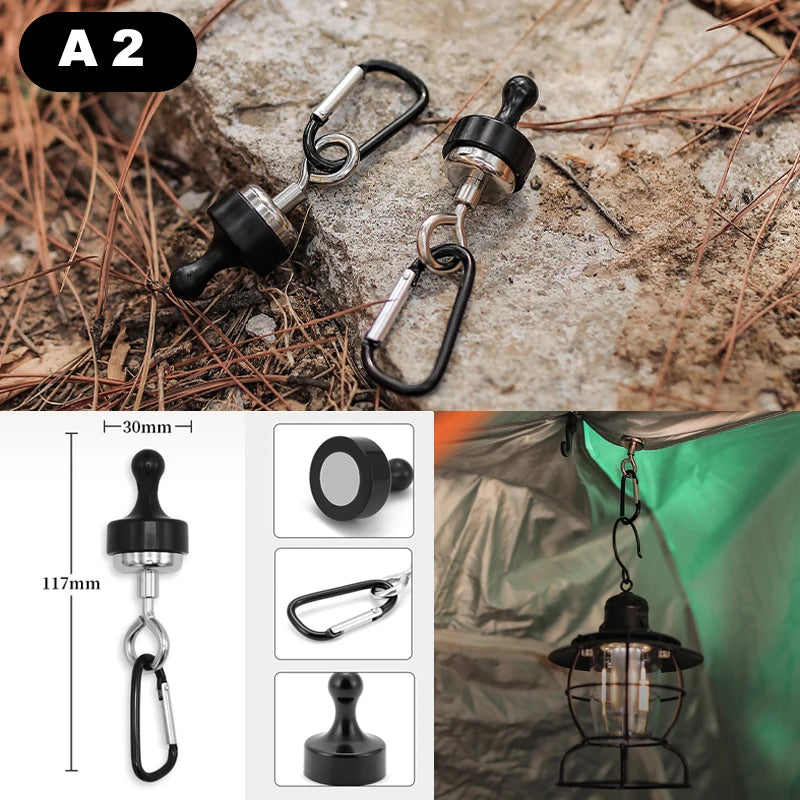 2pcs Fishing Hanging Buckle Magnetic Buckle Fast Hanging Buckle Wireless Lost Rope Metal Strong Magnetic Force Mountaineering