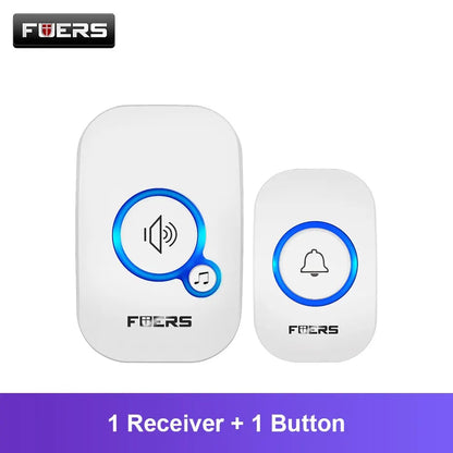 Fuers Wireless Doorbell Waterproof Welcome Chime Home Door Bell Intelligent 32 Songs Smart Alarm With Battery For Store Hotel