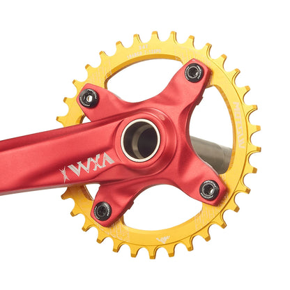 Bicycle Crank 104BCD Round Shape Narrow Wide 32T/34T/36T/38T MTB Chainring Bicycle Chainwheel Bike Circle Crankset Single Plate