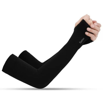 1 Pair Summer Finger Sleeve Ice Cool Wearing High Elastic Elbow Spring Outdoor Riding Fingerless Fishing Custom Ice Silk Sleeve