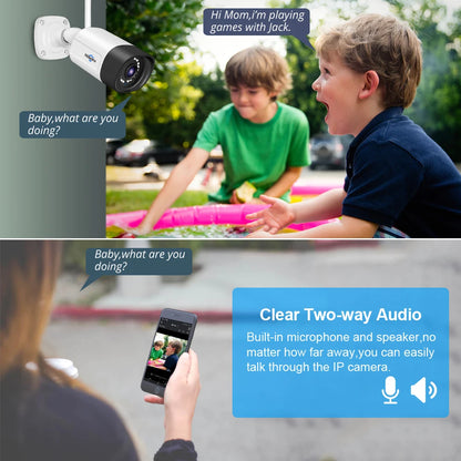 Cámara IP inalámbrica Hiseeu de 3 MP y 5 MP para exteriores, impermeable, CCTV, WiFi, cámara de seguridad P2P para sistema inalámbrico Eseecloud