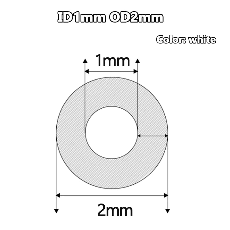 Tubo de PTFE de 1 metro, 1 mm, 2 mm, 3 mm, 4 mm, 6 mm y 8 mm para piezas de impresora 3D, tubo Bowden con cabezal en J