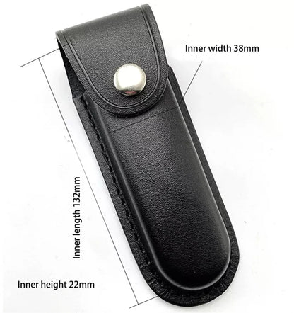 Folding Knife Scabbard Tool Portable Flashlight Belt Loop Case Holder Leather Sheath Pocket Hunt Camp Outdoor Carry