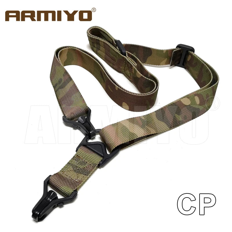 Armiyo Tactical Mission S3 2 Point Adjustable Shoulder Strap Gun Sling Nylon Belt Plastic Clip Mount Airsoft Hunting Accessories