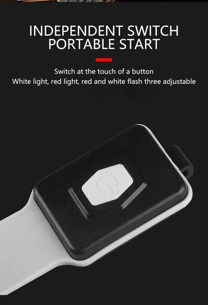 Luz LED COB para brazo y pierna, 350 mAh, 500 lúmenes, para deporte, carrera nocturna, advertencia, tipo C, recargable vía USB, IPX4, resistente al agua