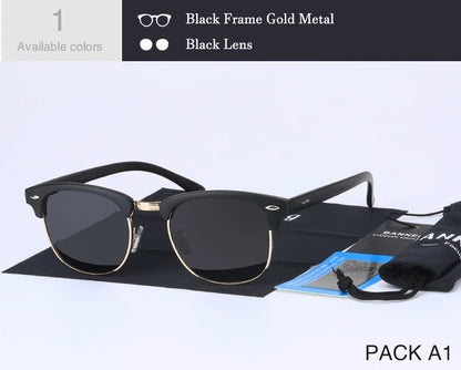 Gafas de sol polarizadas UV400 HD para hombre y mujer, gafas de sol clásicas de marca retro a la moda, gafas de sol con revestimiento para conducir, gafas de sol masculinas