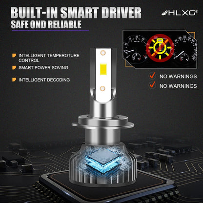 HLXG Mini Canbus lampada H4 H7 LED Car Headlight 100000LM 6000K 8000K Lamp H1 9005 HB3 9006 HB4 H8 H9 H11 fog lights auto Bulbs